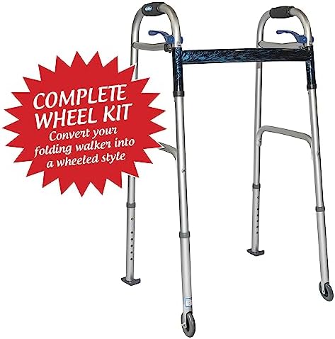 Deluxe KIT: Universal 3" Walker Wheels with Free Flexfit Walker Ski Glides