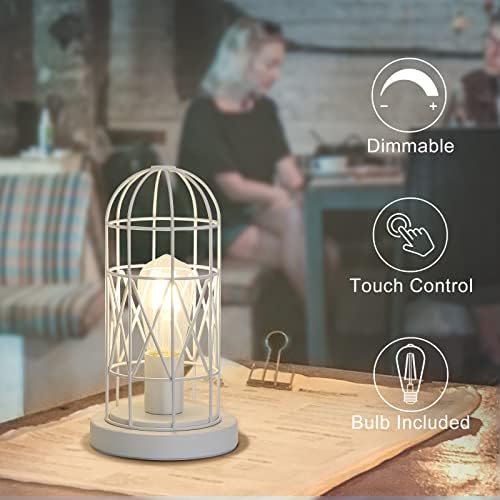 Touch Control Table Lamp, 3 Way Dimmable Lamp, Industrial Bedside Lamp