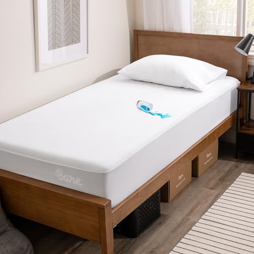 Bare Home Queen Size Mattress Protector - 100% Waterproof & Breathable - Premium Cooling Mattress Cover - Protects Against Spills - Vinyl Free Noiseless - Protect Your Mattress (Queen, White)