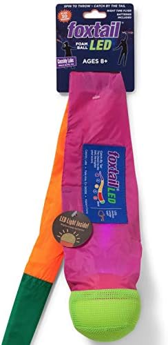 LED - Outdoor Throw and Catch Light Up Game - Foam Ball & Tail Glow at Night - Play in The Dark - Fun Gift Idea for Kids & Adults, Boys & Girls