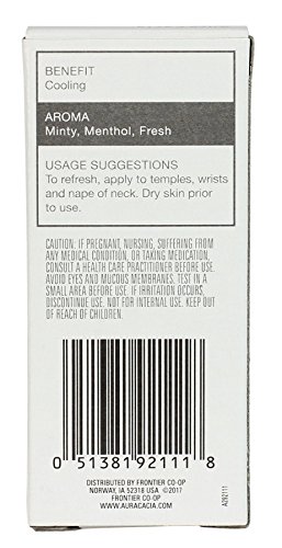 Aura Cacia Roll-On Essential Oil Blend, Peppermint, 0.31 Ounce