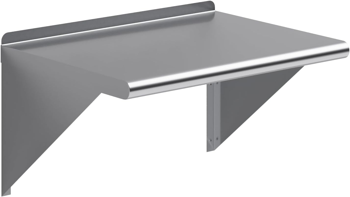 AmGood 24" Long X 18" Deep Stainless Steel Wall Shelf | NSF Certified | Appliance & Equipment Metal Shelving | Kitchen, Restaurant, Garage, Laundry, Utility Room