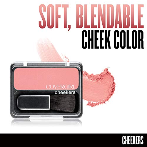 COVERGIRL Cheekers Blendable Powder Blush Pretty Peach, .12 oz (packaging may vary), 1 Count | .12 oz, 1 Count