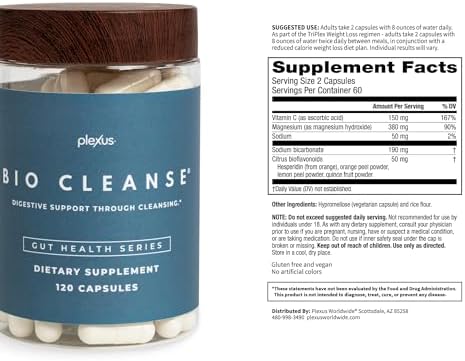 Plexus® Bio Cleanse® 180 ct. | Daily gut health supplement with magnesium to support cleansing, regularity, and vitamin C for immune and antioxidant support