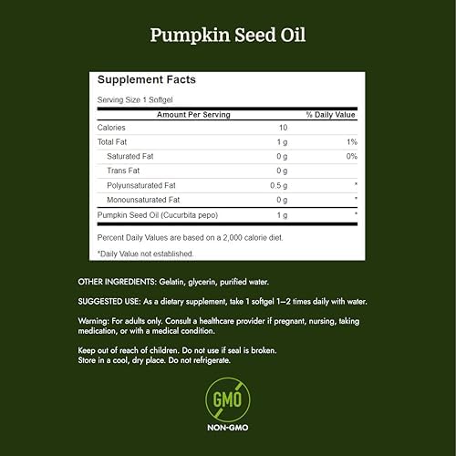 Swanson Pumpkin Seed Oil Prostate Support, 1, 000 mg, 100 Softgels | For Men Seeking Natural EFA Benefits