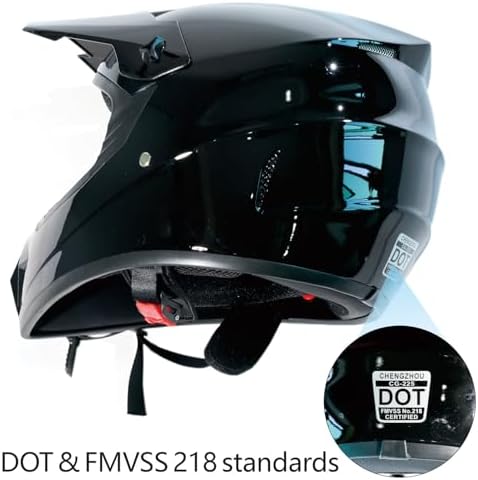 Dirt Bike Helmets Black Fullface DOT Motorcycle E Bike ATV Helmet