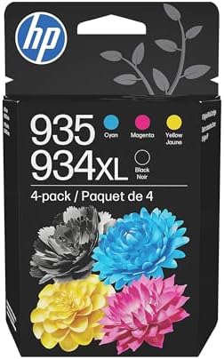 HP Original 935 Cyan, Magenta, Yellow / 934XL Black Ink Cartridges (4-Pack) | Works OfficeJet 6810; OfficeJet Pro 6230, 6830 Series | N9H66FN