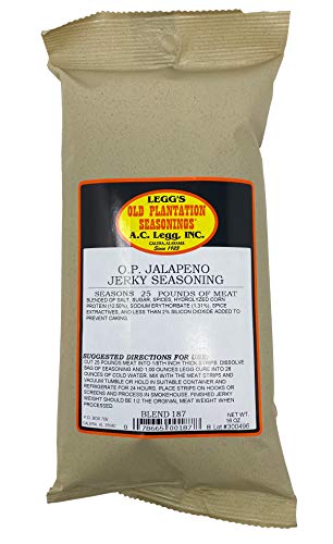 AC Legg Old Plantation Seasonings - Jalapeño Jerky Seasoning - 16 Ounces for 25 pounds of meat