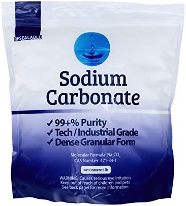 Duda Energy 50 lb Pail of Pure Sodium Carbonate Dense Soda Ash Na2CO3 pH Adjust Chemical Spa Pool Cleaning Dishwasher, White