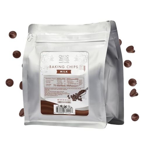 ChocZero Sugar Free Chocolate Chips, Milk Chocolate, 20 oz Bag