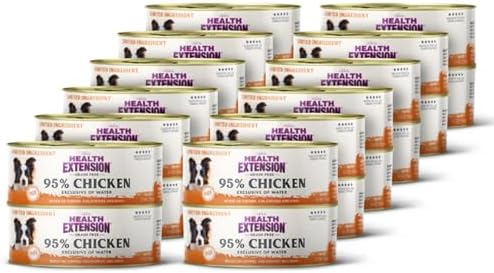 Health Extension 95% Beef Grain-Free Wet Dog Food, High Protein Recipe, Limited Ingredients, Picky Eaters, Ideal for Sensitive Stomachs 5.5 oz (Case of 24)