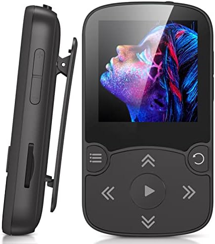 AGPTEK 64GB MP3 Player with Clip, A65 Bluetooth 5.3 Music Player for Sports | with FM Radio, Voice Recorder for Running, Supports up to 128GB TF Card, Orange