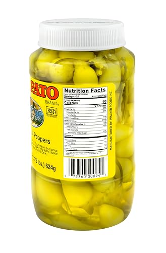 El Pato Hot Chili Peppers 22oz Pickled Yellow Chili Peppers 624g Kosher