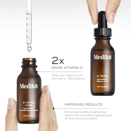 Medik8 C-Tetra - Balancing Vitamin C Serum For Face - Smooths Fine Lines and Wrinkles - Face Serum with Squalane - Vegan and Gluten Free - 1.0 oz | 7% Vitamin C, squalane for hydration, vitamin E antioxidant, lightweight