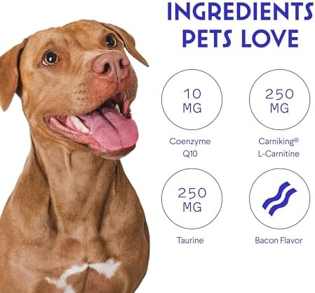 Wonder Paws Cardio Support for Dogs – Cardiovascular Chews Heart Health, Circulation, Energy & Weight Management - with L-Carnitine, Hawthorn Berry
