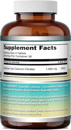 Amazing Formulas Calcium Citrate 1000 Mg | Tablets Supplement | Non-GMO | Gluten-Free | Made in USA (1 Pack | 240 Count)