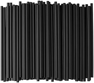 GDMINLO 100 Pack Paper Straws Black Eco-Friendly Drinking Biodegradable for Party Supplies, Bridal/Baby Shower, Birthday, Mixed Drinks, Weddings