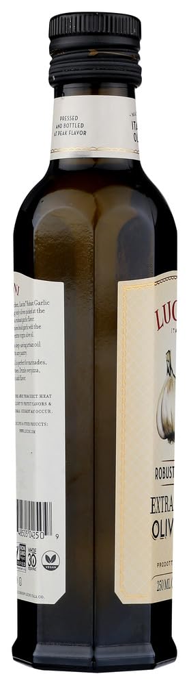 Lucini Italia Delicate Lemon Extra Virgin Olive Oil - EVOO Infused with Fresh Lemon - Olive Oil for Marinade, Grilling, Roasting, Baking - Non-GMO Verified, Whole30 Approved, Kosher, 250mL