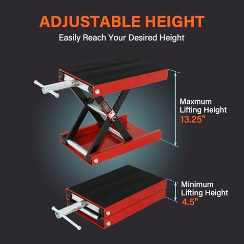 ZENY 1100 LB Wide Deck Motorcycle Center Scissor Lift Jack Repair Hoist Stand Bikes ATVs,Motorcycle Dirt Bike Scooter Crank Stand