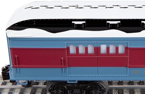 Lionel The Polar Express O Gauge Baggage Car – Lighted Railroad Model Train Car with Diecast Trucks, Operating Couplers, Snow-Covered Roof Detail