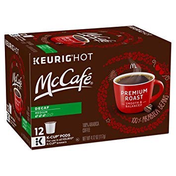 McCafe Premium Roast Decaf Coffee, Single Serve Keurig K-Cup Pods, Decaffeinated, 96 Count (4 Packs of 24)