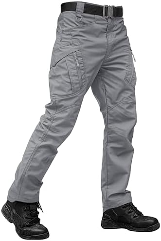 TACVASEN Men's Tactical Pants Waterproof Hiking Work Pants for Men Construction Stretch Cargo Trousers 9 Pockets