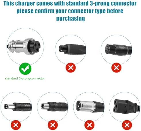 24V 2A Electric Bike Scooter Battery Fast Charger for Razor CC2420 E100 E125 E150 E175 E200 E225S E300 E325S E500 MX350 MX400 PR200 Pocket Mod Rocket