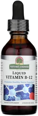 Nature's Answer Liquid Vitamin B-12 | Promotes Healthy Nerve Function & Energy Levels | Naturally Flavored & Gluten-Free 2oz