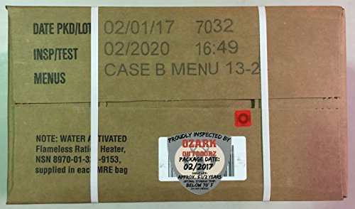 MRE 2020 Inspection Date Case, 24 Meals with 2020 Inspection Date, 2017 Pack Date A and B Case. Military Surplus Meal Ready to Eat.