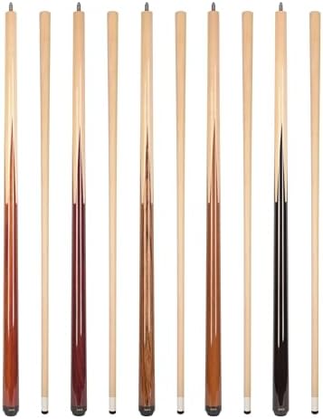 ASKA Sneaky Pete Pool Cue Set, 5 Unique Wood Cues, 58" Canadian Maple Shafts, 13mm Leather Tip, 5/16x18 Joint