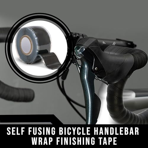 Domain Cycling - Bike Handlebar Tape - Self-Fusing Silicone Waterproofing Tape - 10 Ft Roll of Self-Bonding Handlebar Tape for Road Bike Repair
