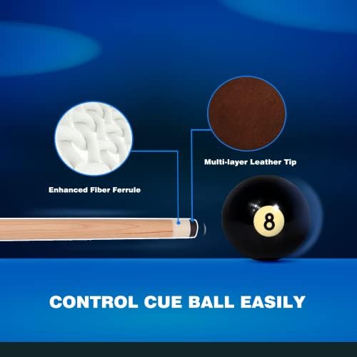 GSE 36"/42"/48"/52"/58" 1-Piece Canadian Maple Shorty Pool Cue Sticks | Solid Hardwood, Billiard House Bar Pool Cue Sticks for Beginners, Small Limited Tight Space Use