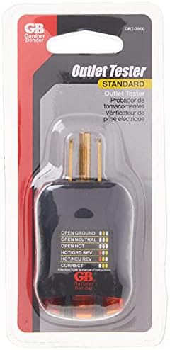Gardner Bender GFI-3501 Ground Fault Receptacle Tester & Circuit Analyzer, 110-125V AC, for GFCI / Standard / Extension Cords & More, 7 Visual LED Tests , Red | 110-125V AC Receptacle Tester w/ 3 LED Lights Indicating 7 Wiring Conditions, Tests GFCI & Ou…
