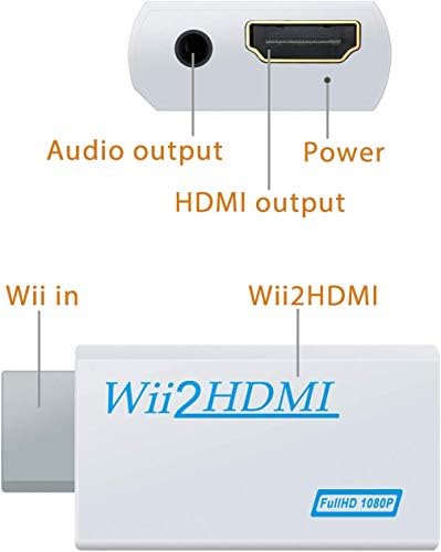 4 in 1 Wii Replacement Cables Set - AC Power Adapter, Wii to HDMI Converter, Wired Motion Sensor Bar and Composite AV Cable