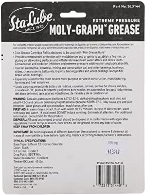 Sta-Lube Moly-Graph Extreme Pressure Multi-Purpose Grease SL3144 - [Pack of 3] 3 Wt Oz., Extreme Pressure