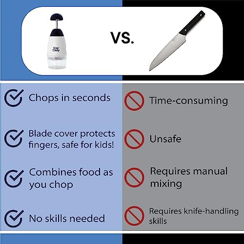 Original Slap Chop Slicer Chopper with Stainless Steel Blades & Butterfly Opening for Easy Cleaning - Vegetable Chopper Gadget, Mini Chopper for Salads - Kitchen Accessory