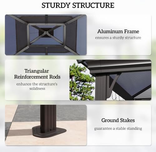 Outsunny 9 x 5 ft. Grill Gazebo Hardtop 2-Tier Polycarbonate Roof Shelves