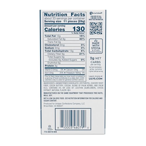 LILY'S Almond Dark Chocolate Style No Sugar Added, Sweets Bars, 3 oz (12 Count)