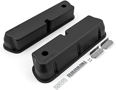Speedmaster 1-314-004-03 Compatible with Ford SB 289 302 351 Windsor Aluminum Valve Covers [Black]
