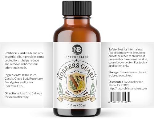 NaturoBliss Robbers Guard Synergy Blend Aromatherapy Essential Oils Blend (Cassia Clove Rosemary Eucalyptus Lemon) from Tales of French Thieves - 1