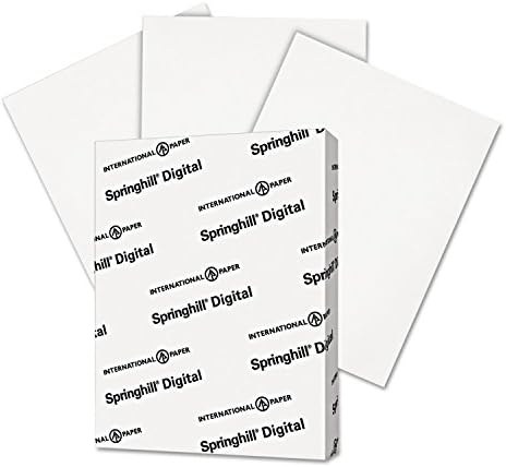 Springhill White 8.5” x 11” Cardstock Paper, 90lb, 163gsm, 250 Sheets (1 Ream) – Premium Lightweight Cardstock, Printer Paper with Smooth Finish for Greeting Cards, Flyers, Scrapbooking – 015101R