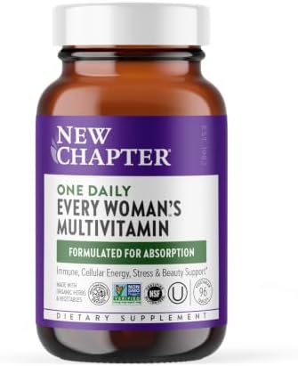 New Chapter Every Woman's One Daily Multivitamin - Bone, Energy & Immune Support* - Whole-Food Fermented Nutrients - No Added Sugar - Vegetarian & Gluten-Free - 72 Tablets