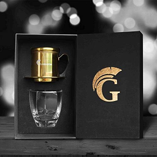 Vietnamese Coffee Maker Filter Phin, Small French Press Portable Cup, Single Serve Coffee Makers, Gift for coffee lovers (Gold, 1)