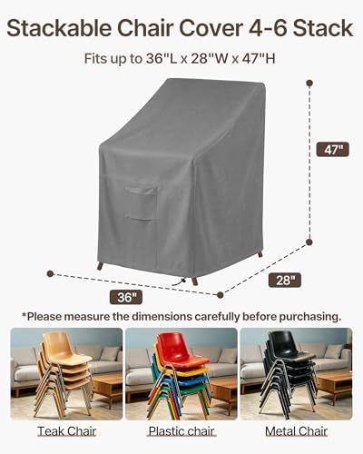 Vailge Stackable Patio Chair Covers & Outdoor Furniture Covers Waterproof