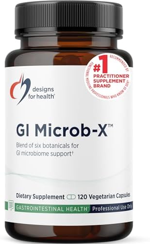 Designs for Health GI Microb-X - Botanical Gut Support, Cleanse + Detox Supplement with Tribulus, Berberine + Barberry Extract - Vegetarian + Non-GMO (60 Capsules)