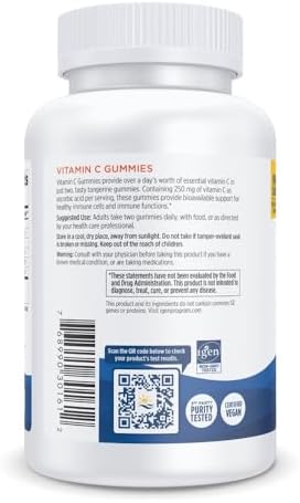 Nordic Naturals Vitamin C Gummies, 250mg Vegan, Tart Tangerine - 60 Count | Supports immune health, antioxidant protection, child growth & development. Tart tangerine flavor gummies for kids & adults