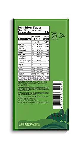 Extremely Dark chocolate Bar by Lily's | Stevia Sweetened, No Added Sugar, Low-Carb, Keto Friendly | 85% Cocoa | Fair Trade