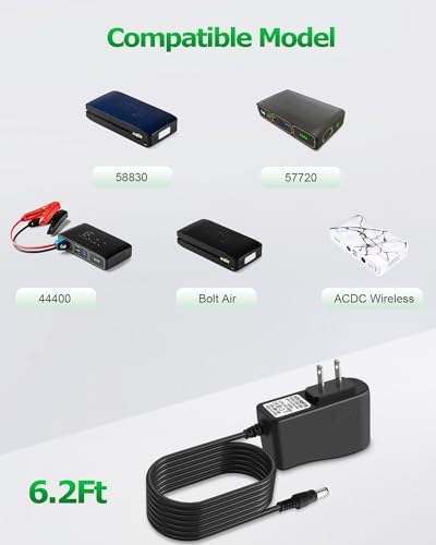 14V Charger for Halo Bolt Air 58830 57720 Jump Starters Adapter | Replacement Charging Cord for Halo Bolt ACDC 44400 Max 55500 1201 ACDC Wireless