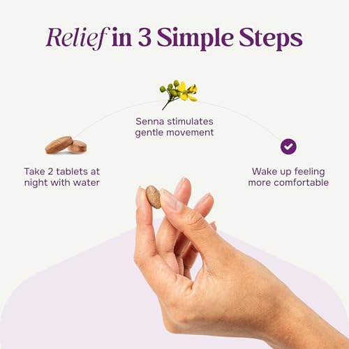 Prunelax Ciruelax Maximum Relief Laxative Tablets with Natural Senna for Occasional Constipation, Senna Extract, Vegan & Gluten-Free, Gentle Overnight Relief - 100ct
