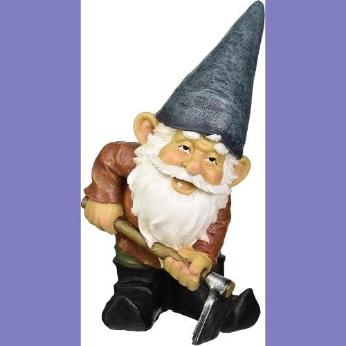 Design Toscano Garden Gnome Statue - Digger The Gnome - Outdoor Garden Gnomes - Funny Lawn Gnome Statues